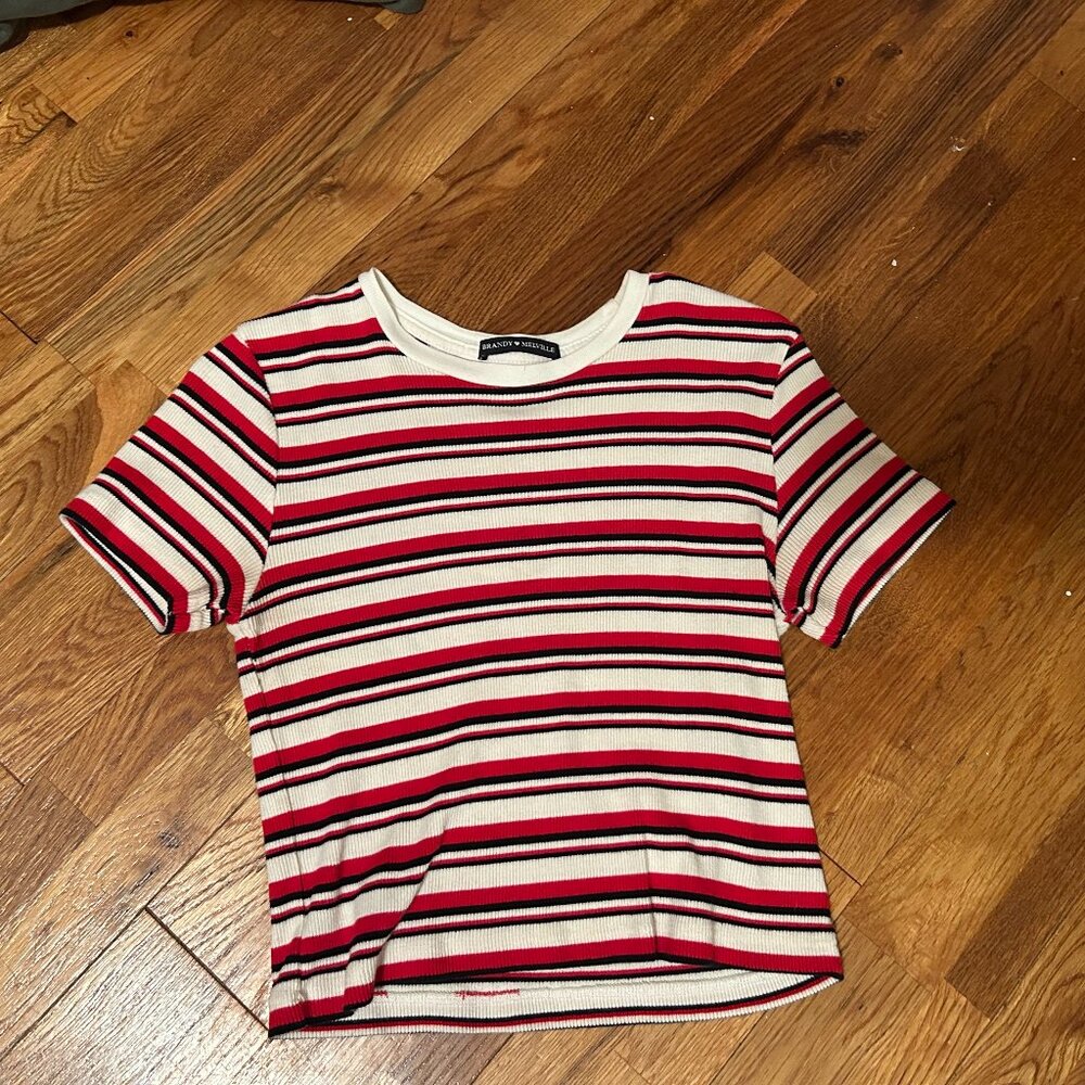 Brandy Melville ribbed striped t-shirt